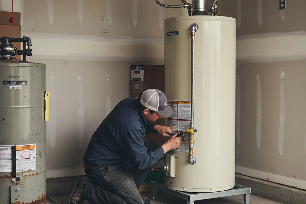 Water heater and shutoff valve replacement in Hubert